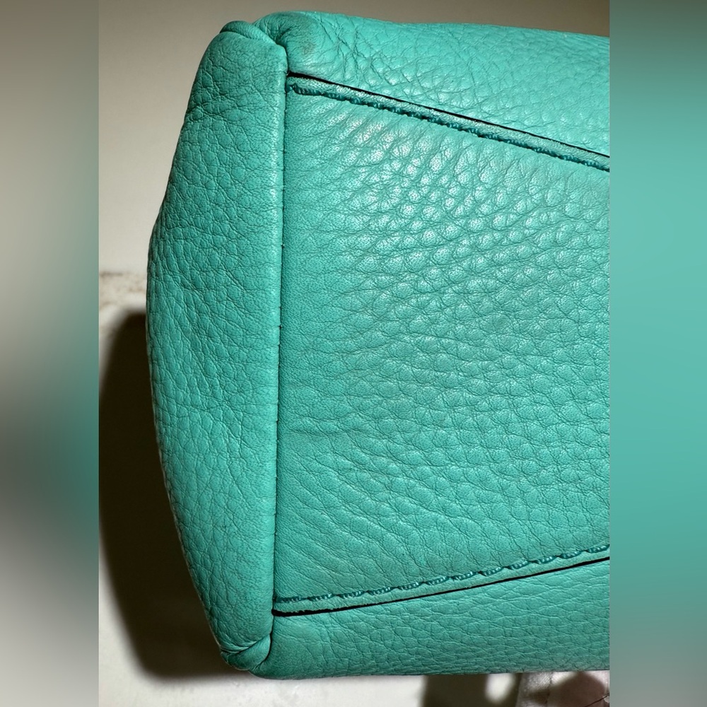 KATE SPADE Leather Crossbody or Handbag, Zipper top, Turquoise Green - Picture 8 of 16
